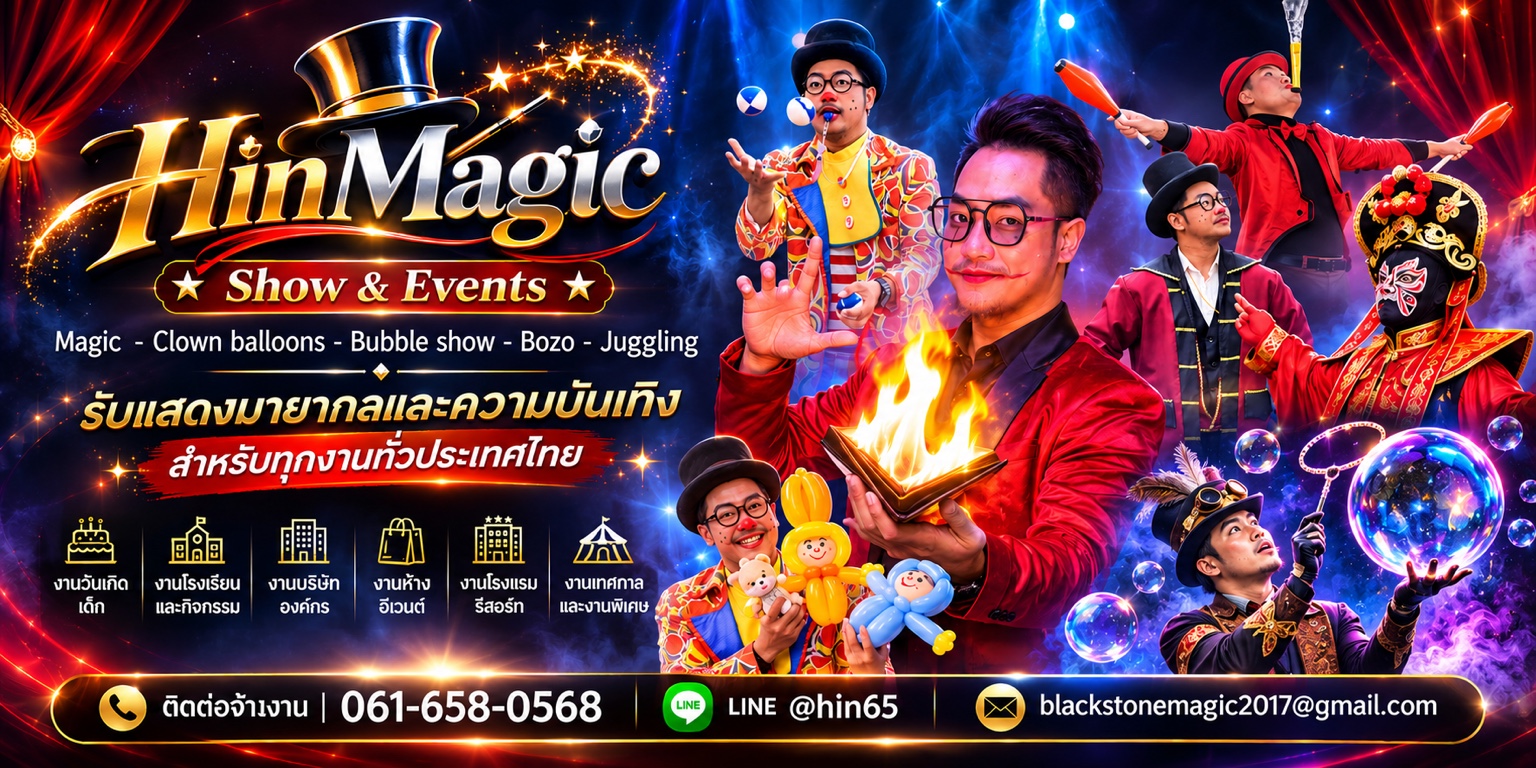 HIN MAGIC Show & Events รับแสดงมายากลและความบันเทิงทั่วประเทศไทย